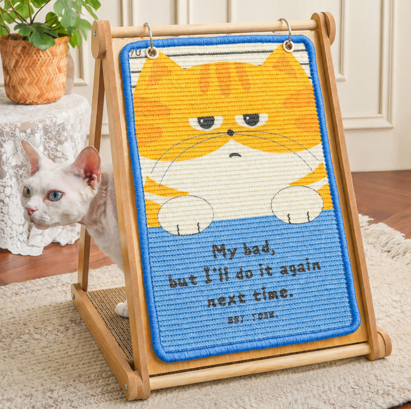 Ginger Cat Calendar-Style Scratcher Board with Wooden Frame