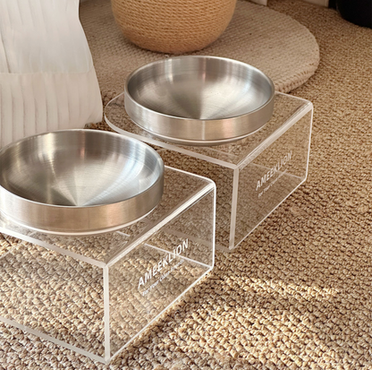 304 Stainless Steel Pet Food Bowl with Acrylic Stand