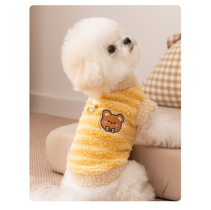 Teddy Fleece Pet Vest with D-Ring
