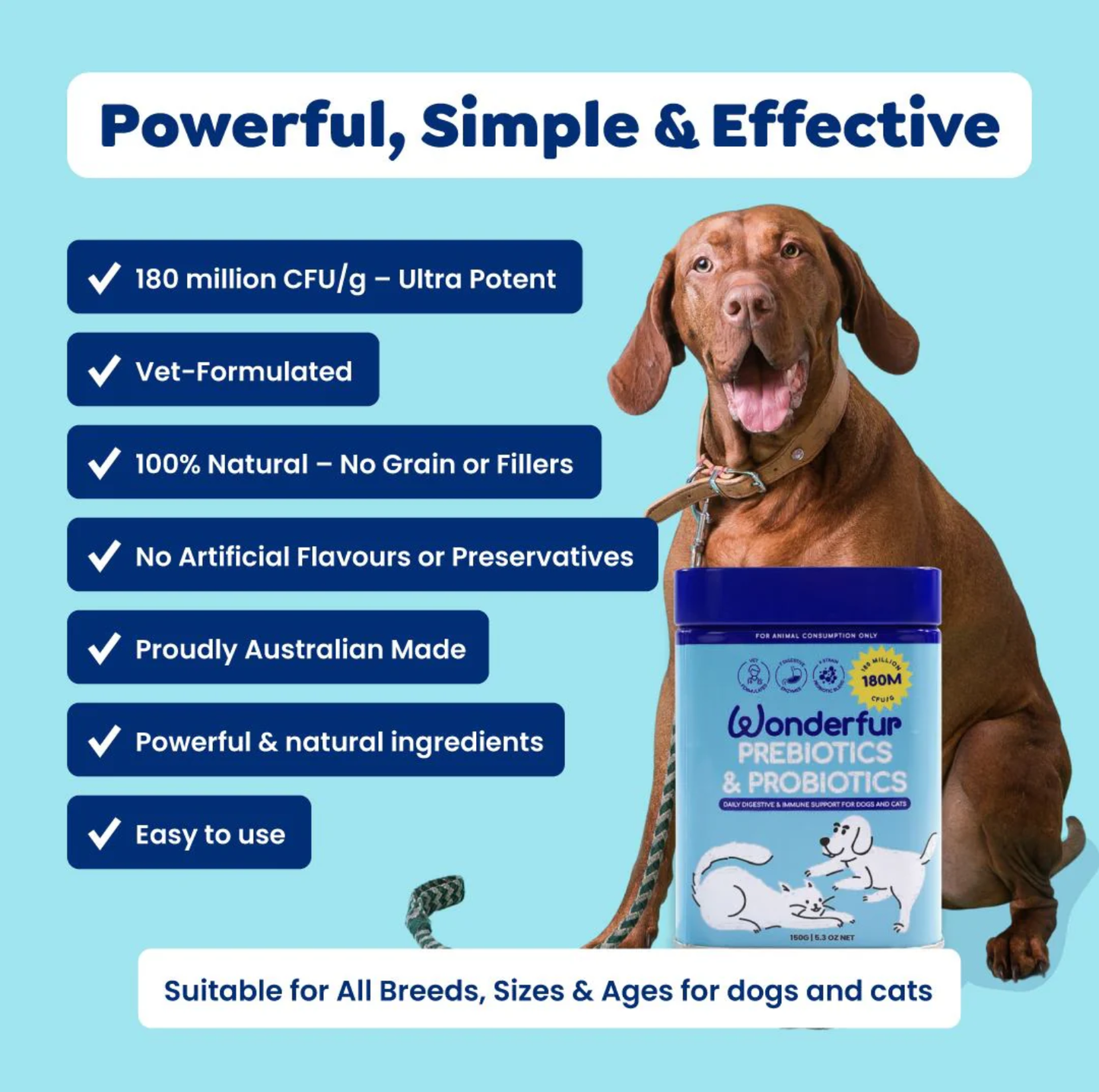 Wonderfur Prebiotics & Probiotics for dogs and cats 150g