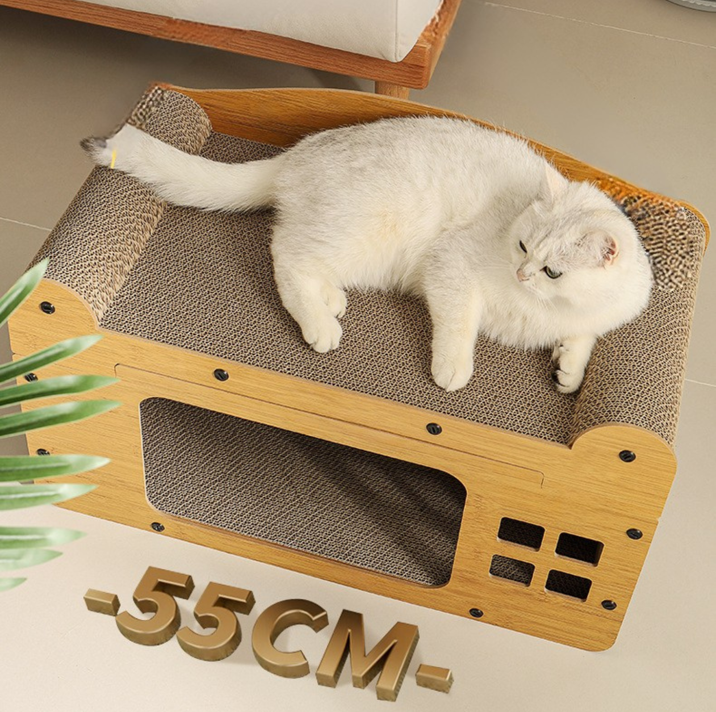 Split Double-Level Corrugated Cardboard Cat Scratcher House