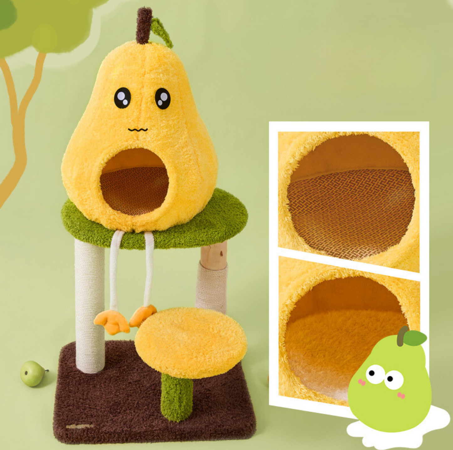 Cmisstree Pear-Shaped Wooden Cat Tree