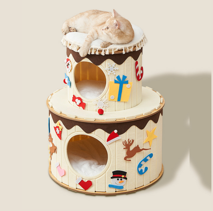 Double-Layer Cake Felt Cat House