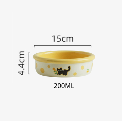 Patterned Ceramic Pet Feeding Bowl