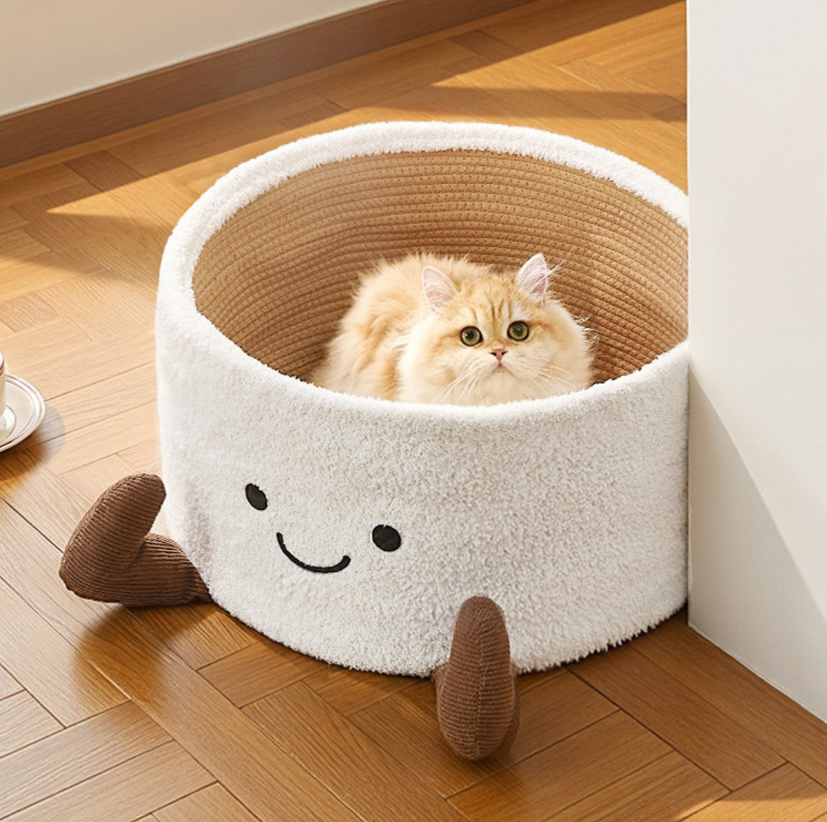 Tea Cup Pet Bed with Cotton Rope Mat