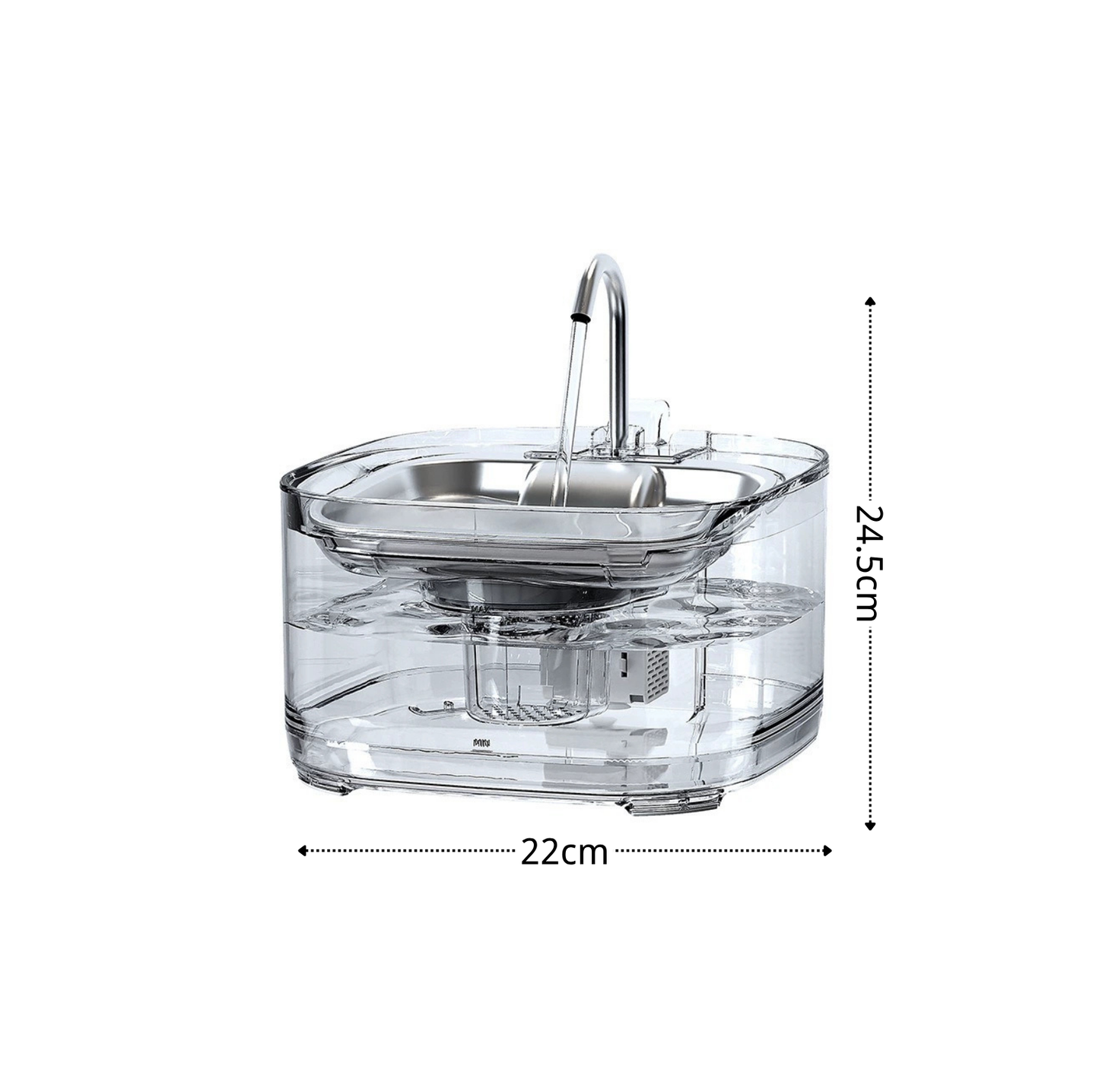 3.2L Automatic Pet Water Fountain – Stainless Steel Top