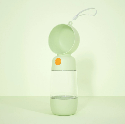 On-the-Go Portable Pet Water Bottle with Food Storage for Dogs & Cats