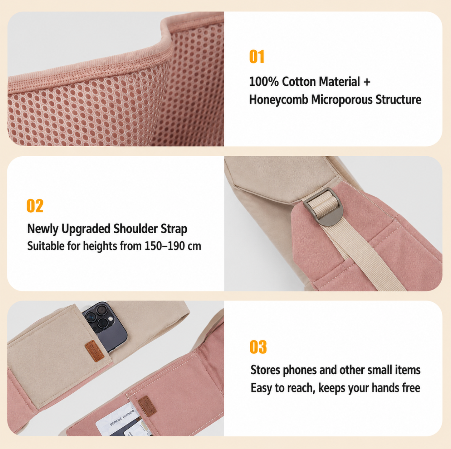 Hidream Cosy Carry Adjustable Pet Sling Carrier – Up to 6 kg