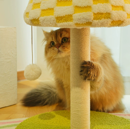 Table Lamp Style Cat Scratching Post with Hanging Toy