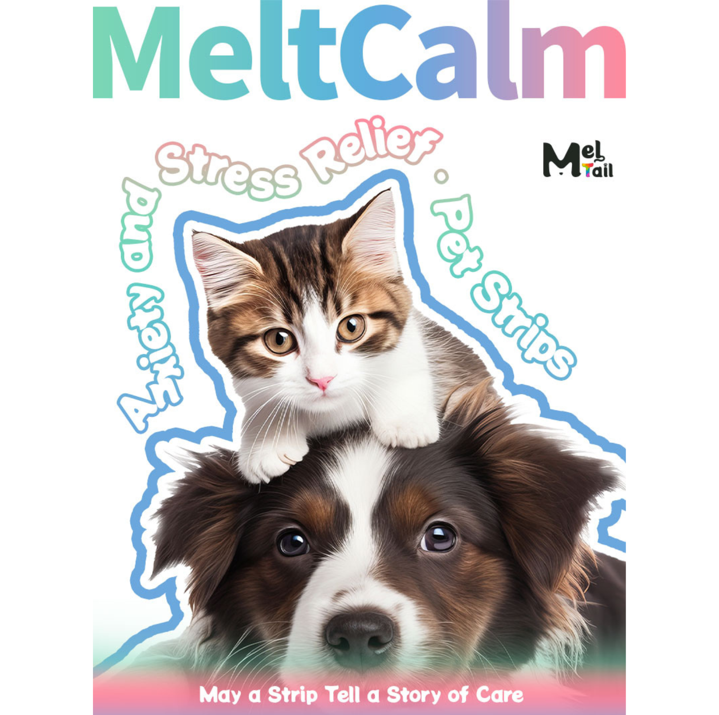 MelTail Meltcalm - Anxiety & Stress Relief Oral Strips for Dogs & Cats