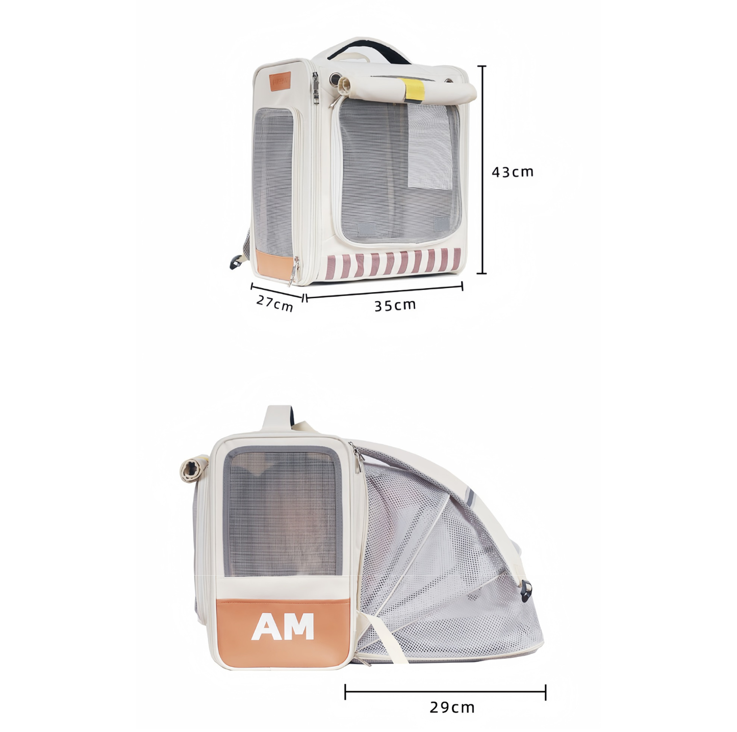 Expandable Pet Backpack Carrier with Mesh Tent