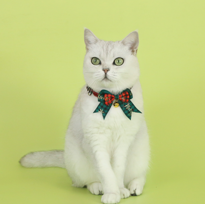 Christmas Bow Tie Pet Collar – Adjustable Festive Design