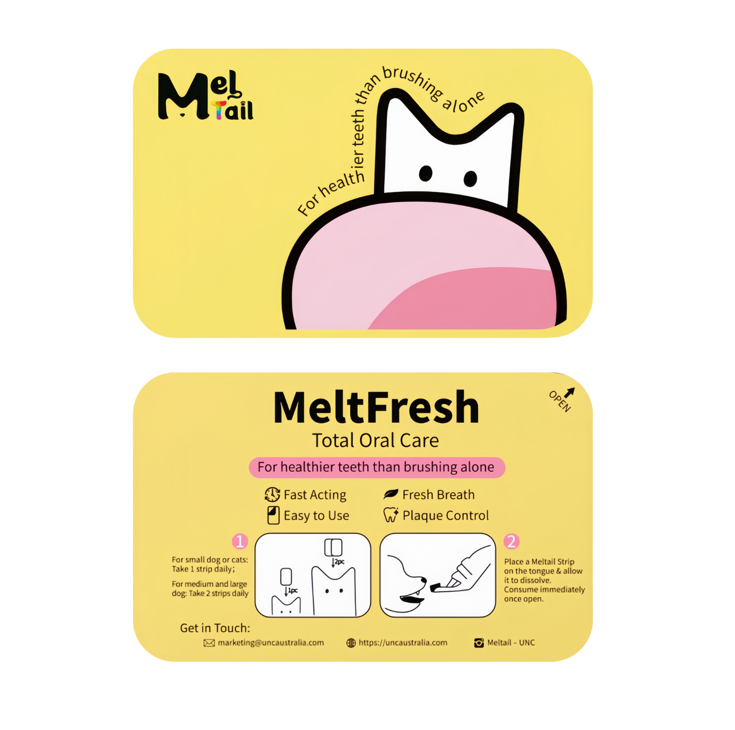 Meltail MeltFresh – Total Oral Care Probiotic Oral Strips for Dogs & Cats