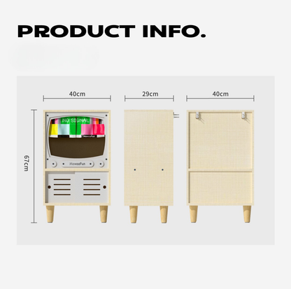 Wooden Retro TV Cat House & Storage Unit