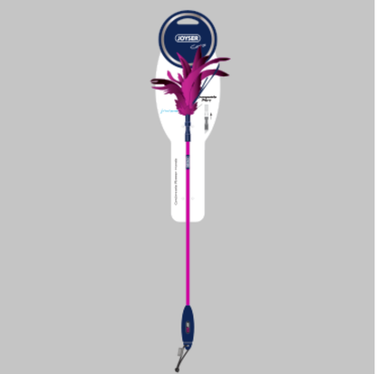Joyser Cat Wand Teaser with Natural Feather & Changeable Top – 56cm