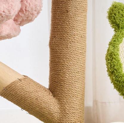 Four Seasons Natural Wood Flower Cat Tree