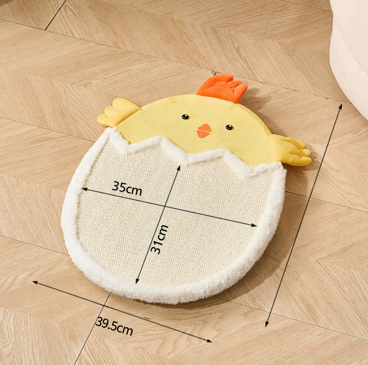 Cartoon Egg & Penguin Sisal Cat Scratcher Bed