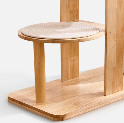 Solid Wood Multi-Level Cat Tower - 183cm