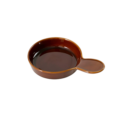 Pan-Style Ceramic Pet Feeding Bowl with Handle
