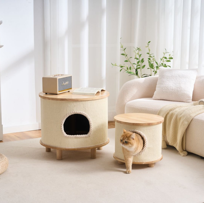 Multifunctional Woven Sisal Cat House – Side Table or Stool