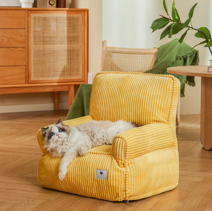 All-Season Corduroy Pet Sofa Pet Bed