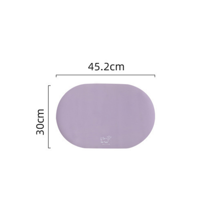 Waterproof Oval PU Leather Pet Food Mat