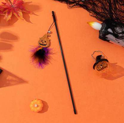 Halloween Feather Cat Teaser Wand