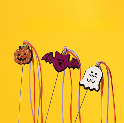 Halloween-Styled Cat Teaser Wand with Bell Cat Toy