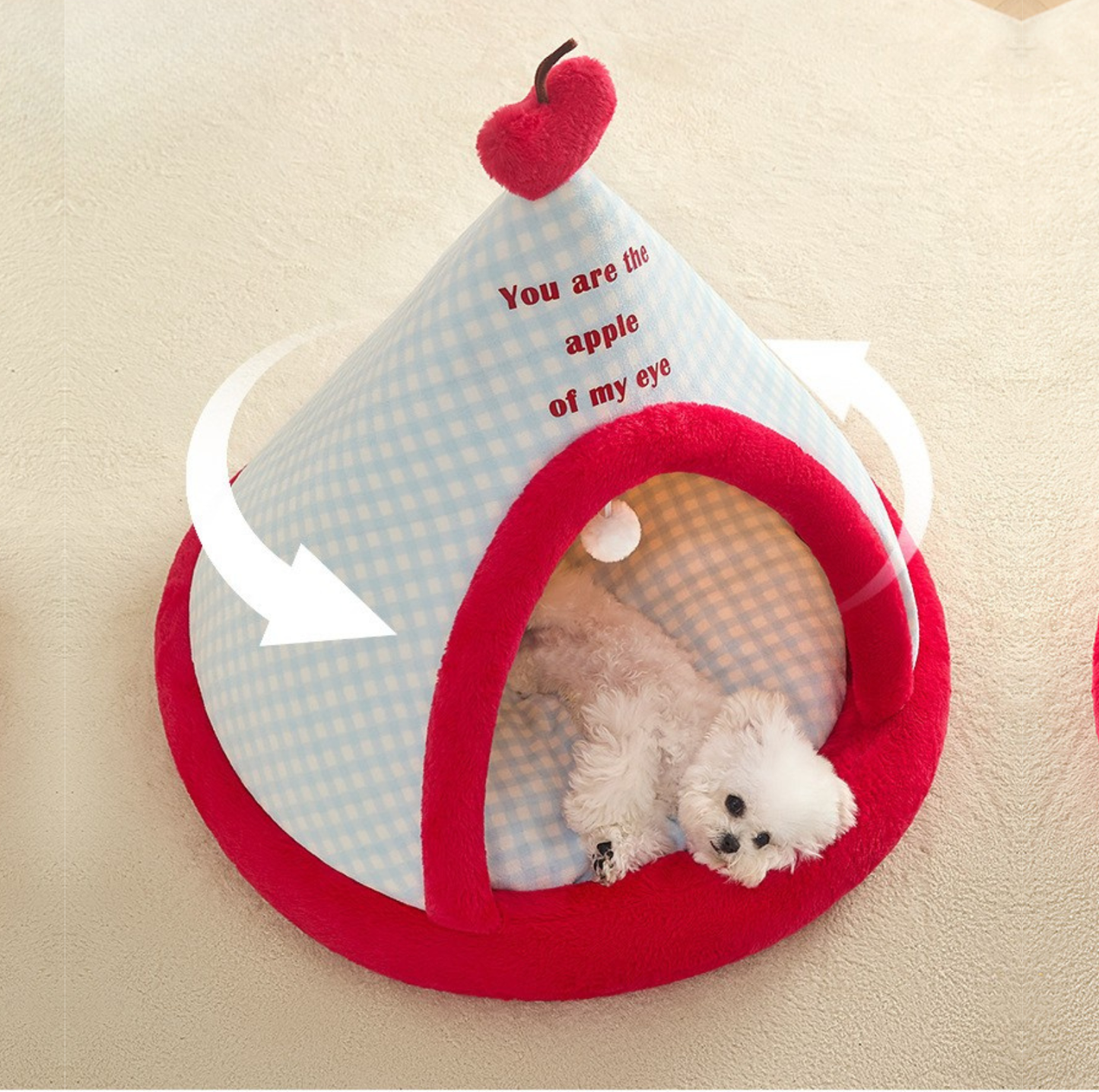 Teepee-Style Enclosed Pet Tent Bed