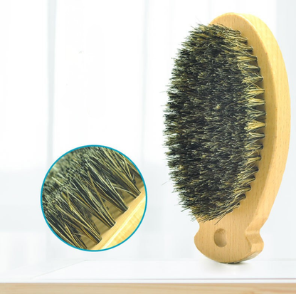 Natural Boar Bristle Pet Grooming Brush for Cats & Dogs