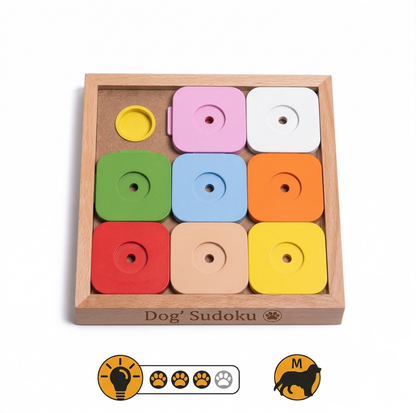 Wooden Puzzle Toy – Sudoku Medium Expert Rainbow for Dogs