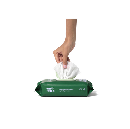 Earth Rated Plant-Based Pet Grooming Wipes- 100 Wipes