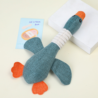 Squeaky Goose Plush Dog Toy for Small & Medium Dogs