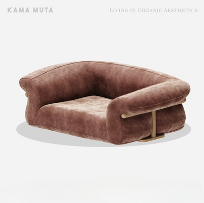 KAMA MUTA Bread Pet Bed - Italian-Inspired Design with Memory Foam and Ash Wood Frame