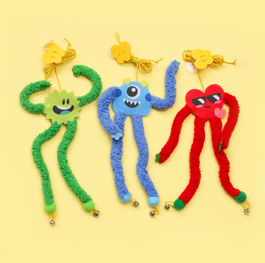 Long-Limbed Monster Elastic Hanging Cat Toy with Bells