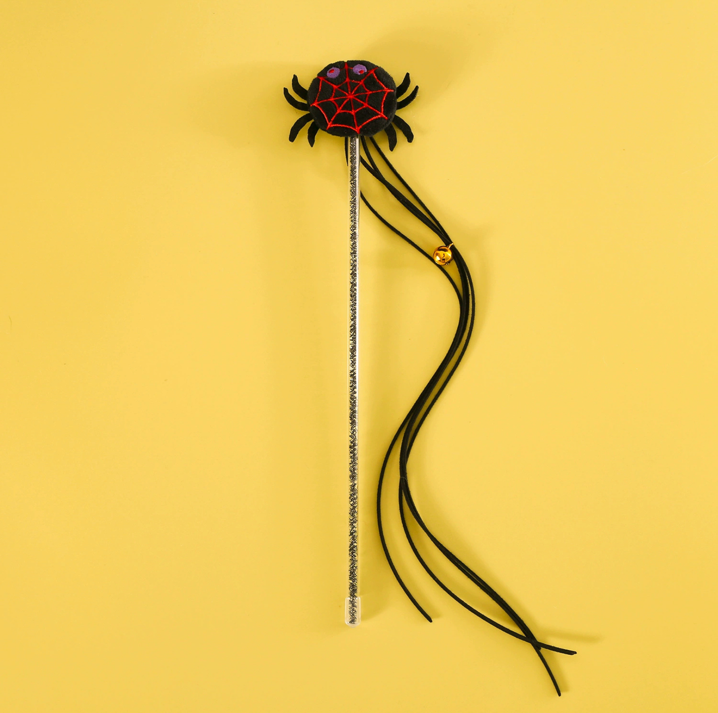 Halloween Cat Teaser Wand Toy – Pumpkin & Spider Plush Designs with Bell and Tassel