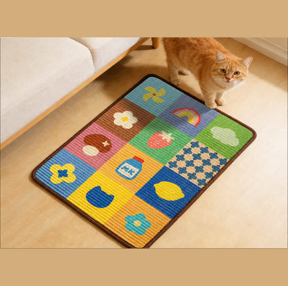 Colourful Self-Adhesive Sisal Cat Scratcher Mat