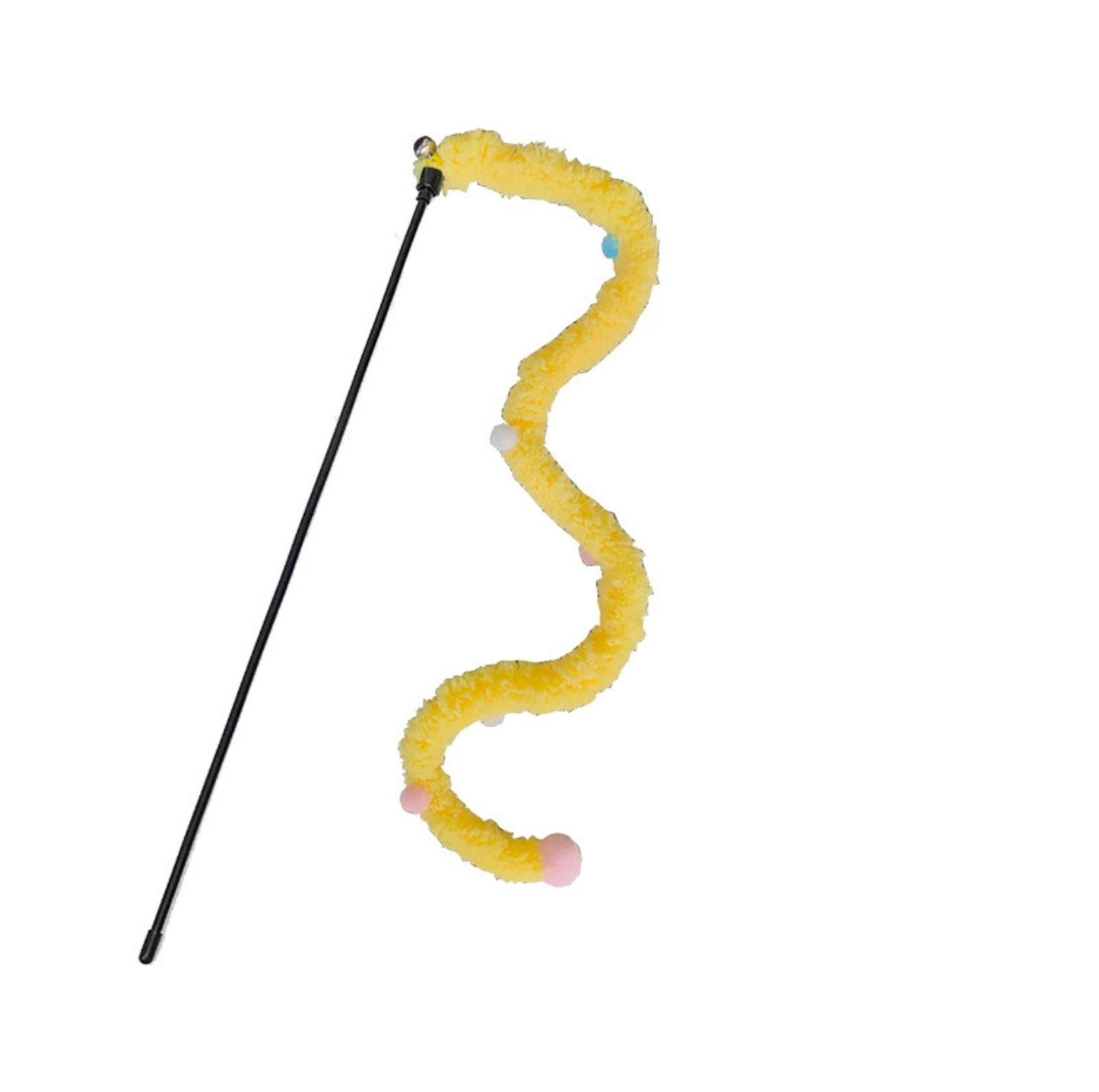 Plush Caterpillar Cat Teaser Wand with Bell