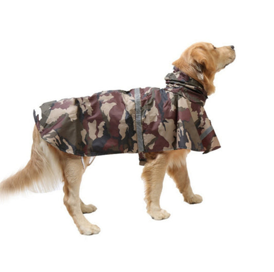 Reflective Large Dog Raincoat - Waterproof and Breathable Outerwear for Pets