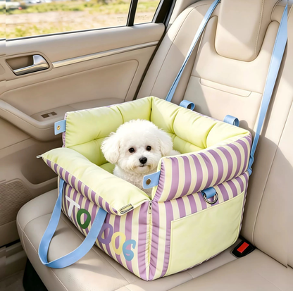 Water-Resistant Convertible Pet Car Seat and Bed with Safety Clip