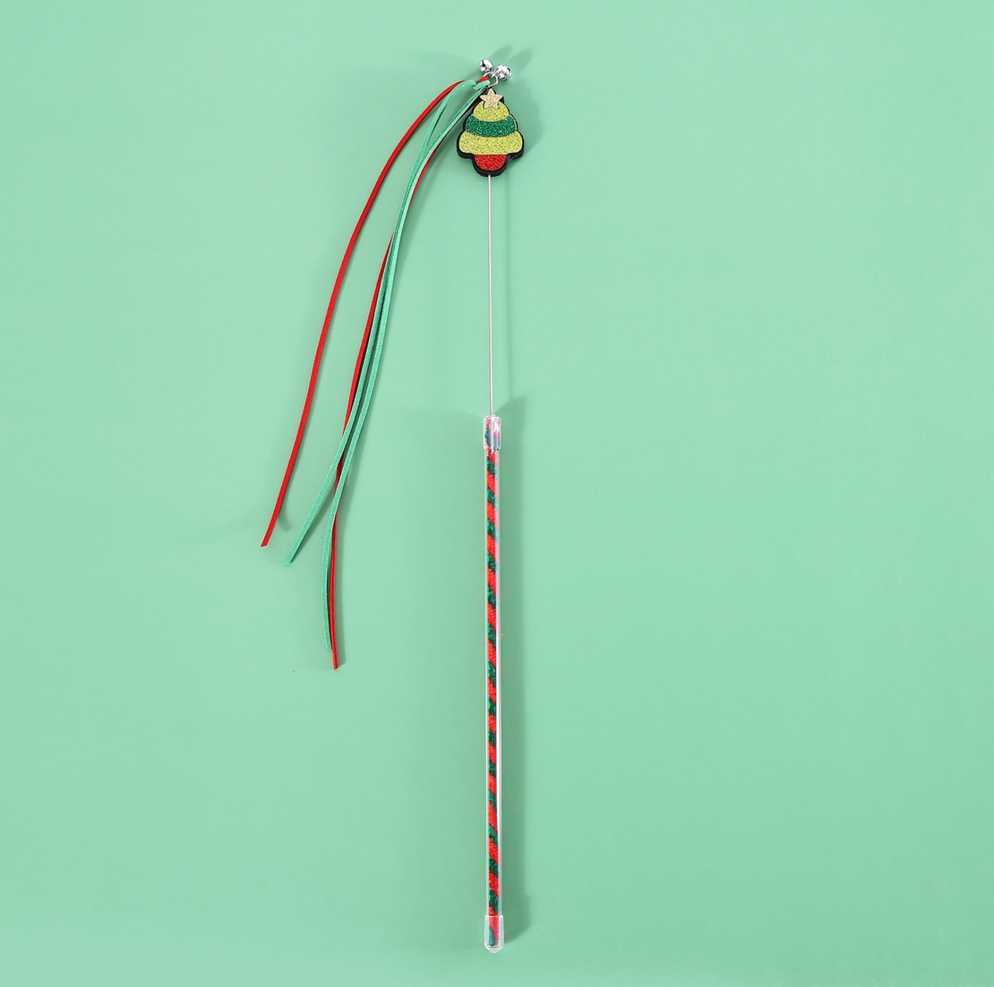 Christmas Cat Teaser Wand - Festive, Interactive Fun with Jingle Bell