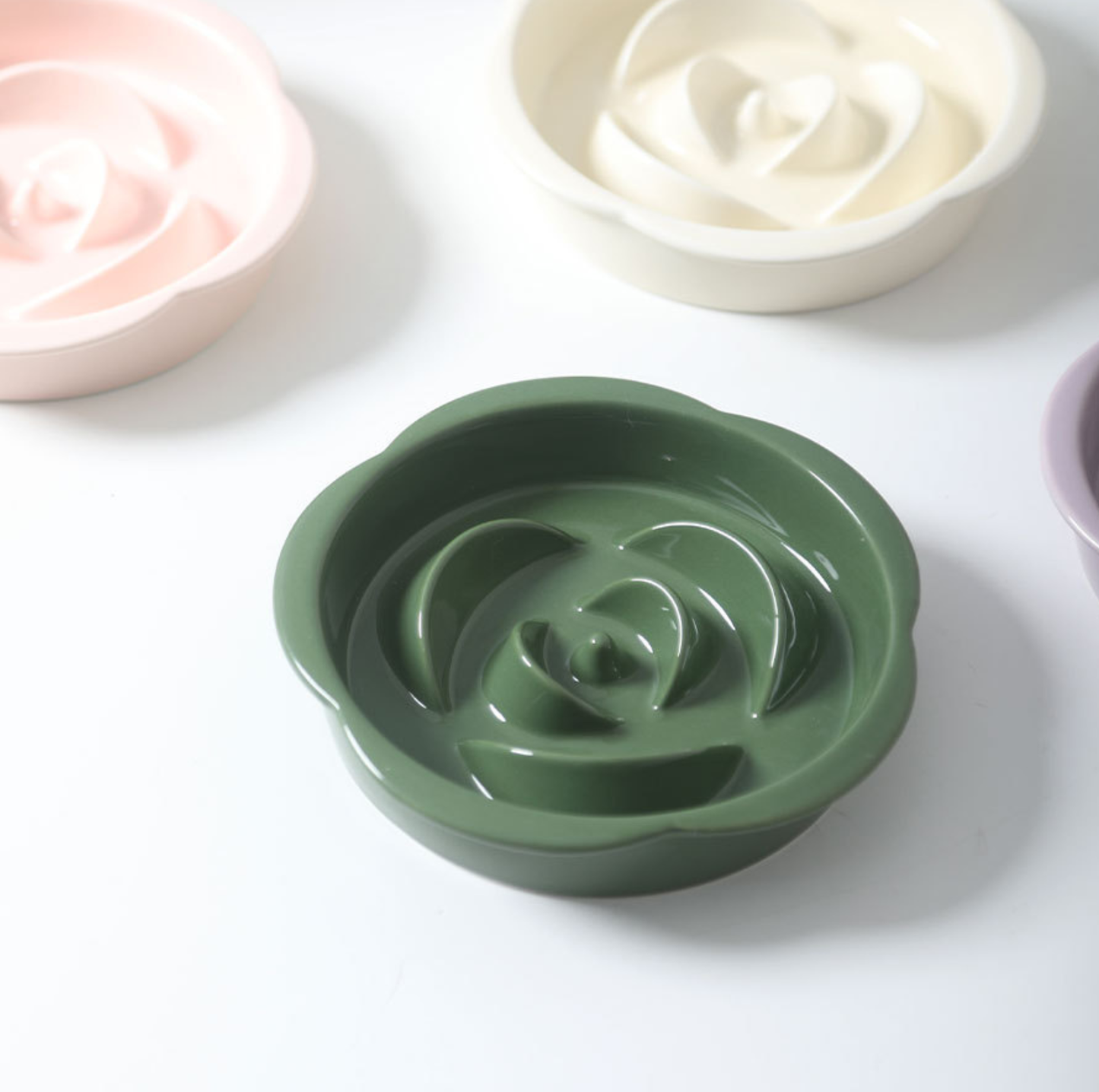 Ceramic Slow Feeder Bowl / Water Bowl with Optional Acrylic Stand