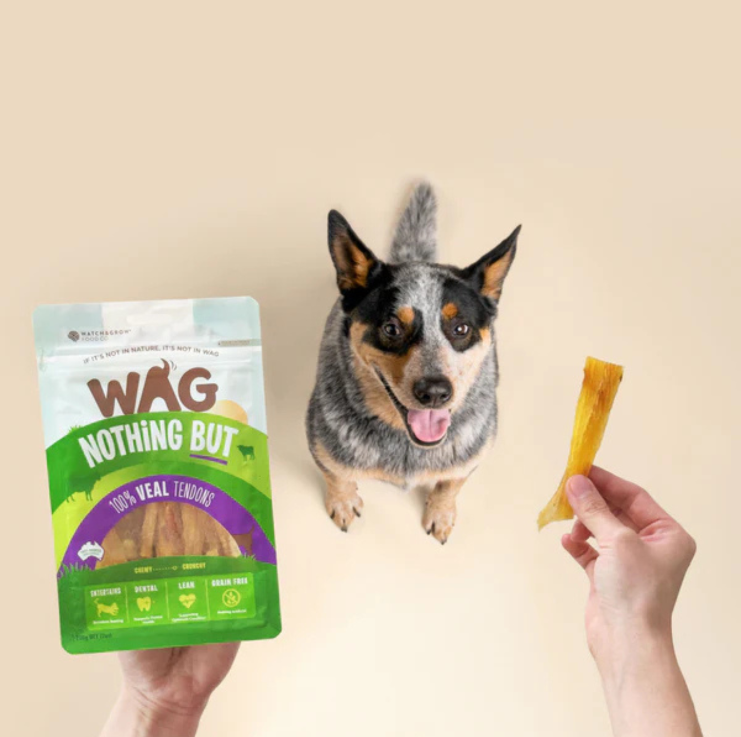 Wag Veal Tendons Dog Treat 200g