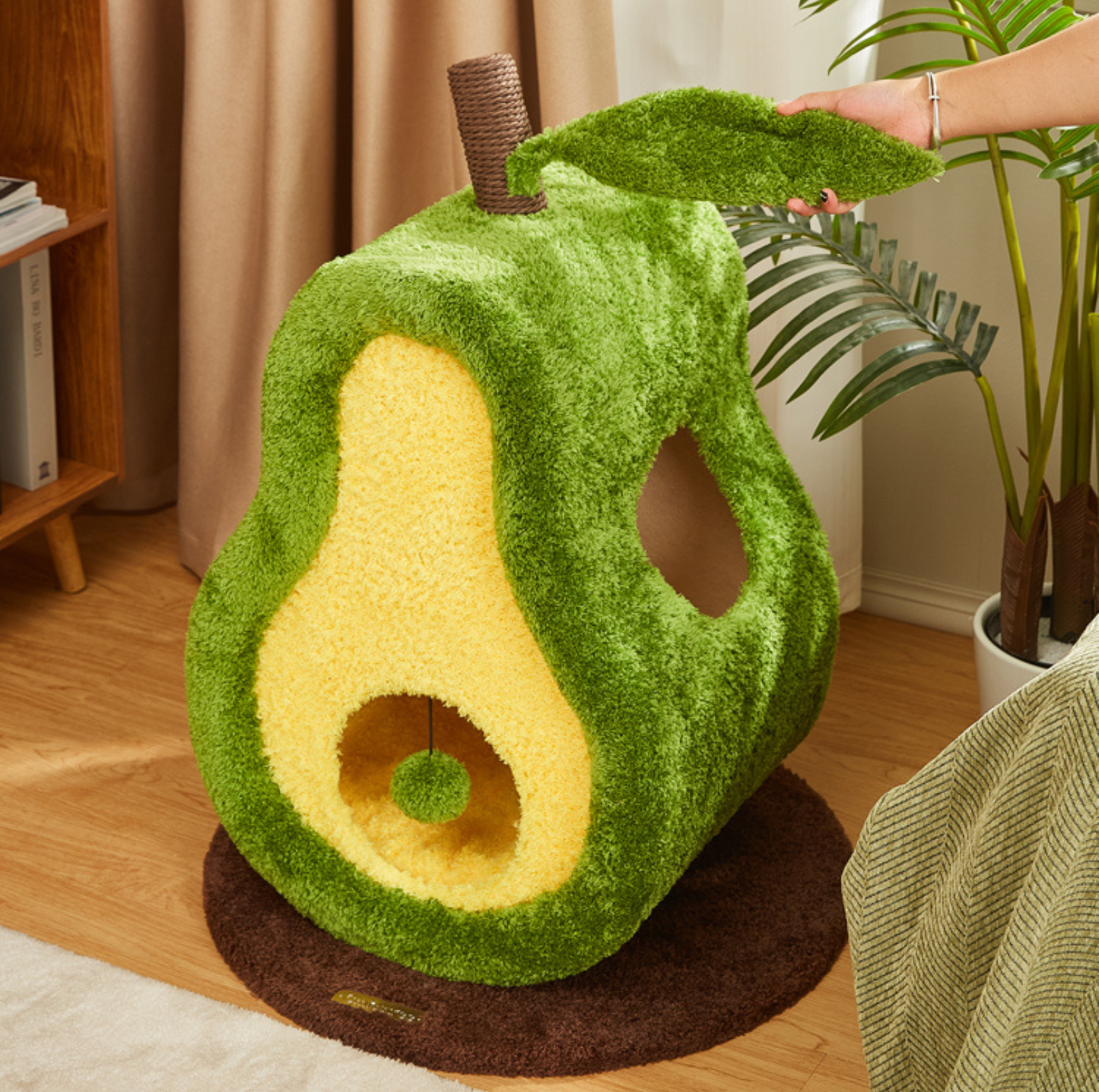 Cmisstree Avocado Multifunctional Cat Scratching Post and Bed