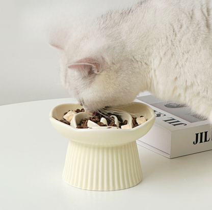 Rose-Styled Elevated Ceramic Pet Slow Feeder