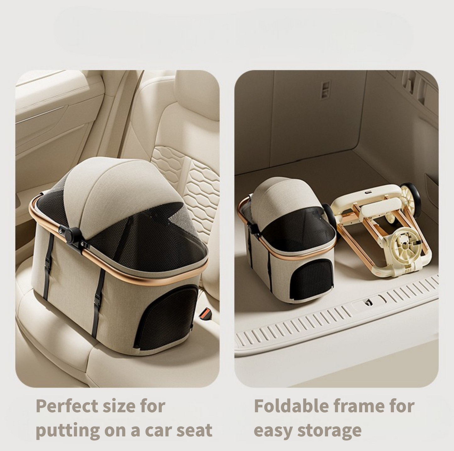 Detachable Pet Stroller – 2-in-1 Pet Carrier & Travel Trolley