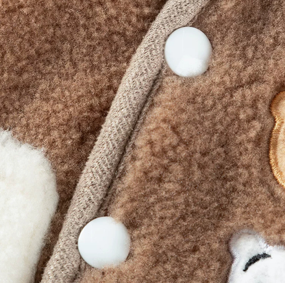 Bear Embroidered Teddy Fleece Pet Vest for Cats & Small Dogs