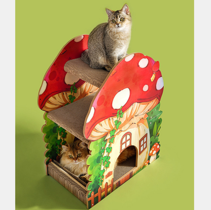 Mushroom House Cat Scratcher