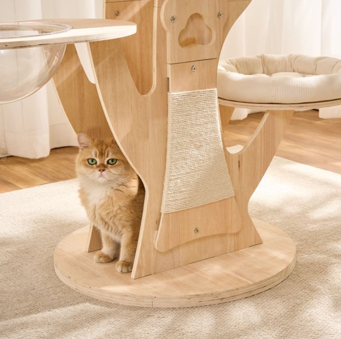 Treehouse Solid Wood Cat Villa Tower – 165 cm