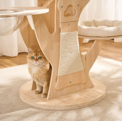Treehouse Solid Wood Cat Villa Tower – 165 cm
